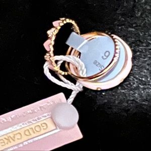 NWT GoldCakeShop size6 18K gold plated sterling silver stackable crown rings